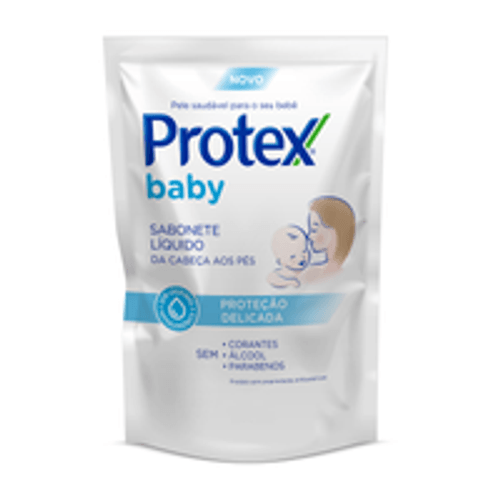 Sabonete Líquido da Cabeça aos Pés Protex Baby Proteção Delicada Sachê 180ml Refil