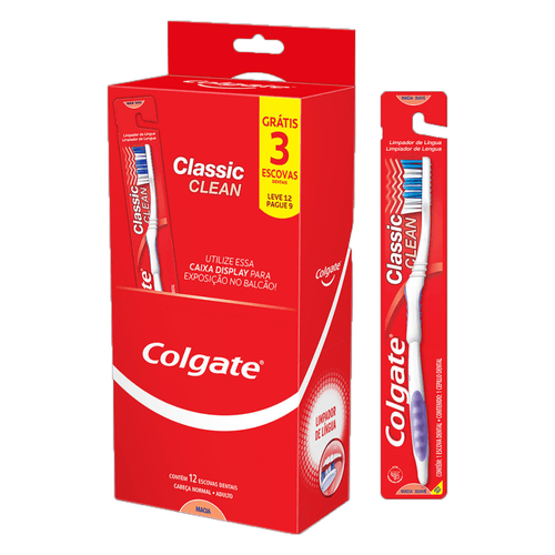 Escova Dental Colgate Classic Clean Leve 12 Pague 9 Unidades