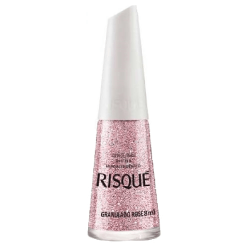 Esmalte Risqué Efeitos Glitter Granulado Rosé 8ml