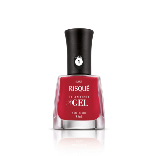 Esmalte Risqué Diamond Gel Vermelho Rubi Cremoso 9,5ml