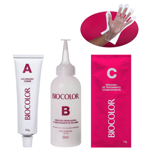 Tinta de Cabelo Biocolor Mini Kit Marrom Escuro da Moda 4.7