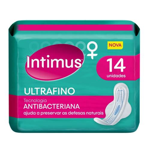Absorvente com Abas Antibacteriano Ultrafino Intimus Pacote 14 Unidades