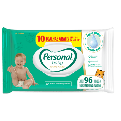 Toalha Umedecida Personal Baby Toque Macio Leve 98 Pague 86 unidades