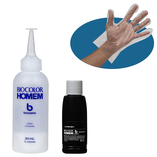 Kit Tonalizante Castanho Médio Biocolor Homem