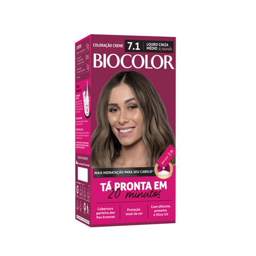Tintura de Cabelo Biocolor Louro Cinza Médio de Passarela 7.1
