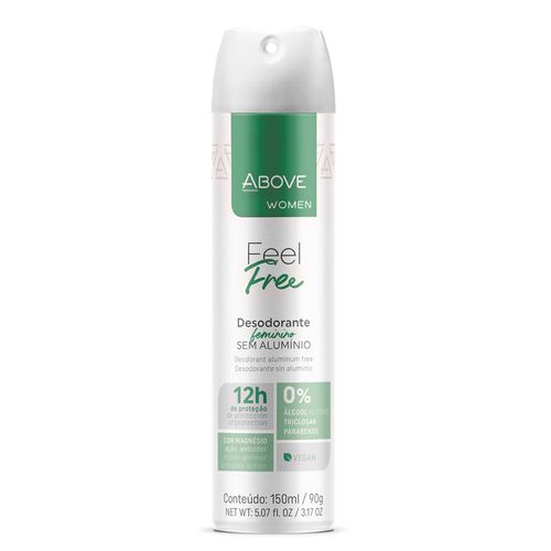 Desodorante Aerossol Feel Free Above Women Zero 150ml