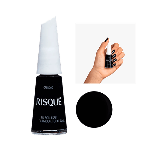 Esmalte Risqué Preto Cremoso Eu Sou Esse Glamour Todo 8ml