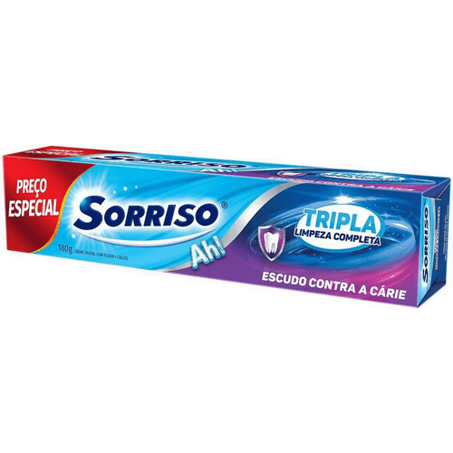 Creme Dental Sorriso Tripla Limpeza Completa Caixa 180g