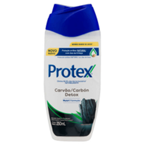 Sabonete Líquido Antibacteriano com Óleo de Linhaça Protex Carvão Detox Frasco 250ml