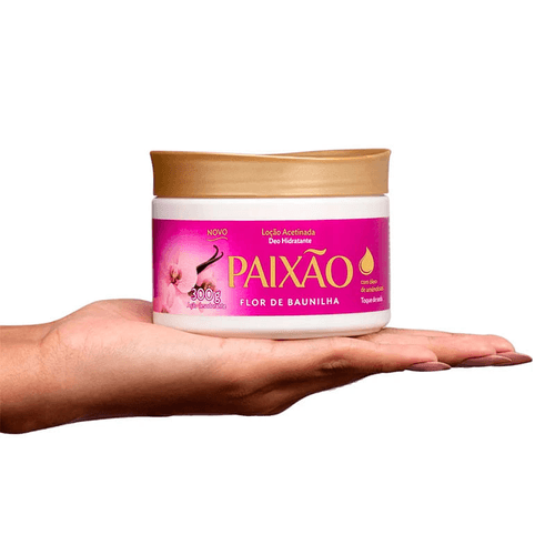 Loção Corporal Deo-Hidratante Acetinada Flor de Baunilha Paixão Pote 300g