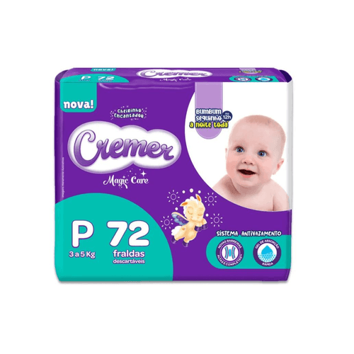 Fralda Descartável Infantil Cremer Magic Care XXG 13 a 17kg Pacote 40 Unidades