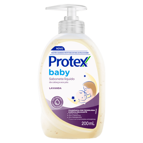 Sabonete Líquido da Cabeça aos Pés Lavanda Protex Baby Frasco 200ml