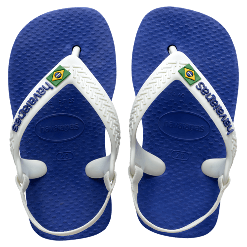 Chinelo Azul Naval New Baby Brasil Logo Havaianas Kids e Baby n° 17/18
