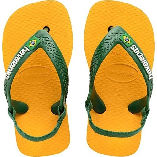 Chinelo Amarelo Pop/Amazônia New Baby Brasil Logo Havaianas Kids e Baby n° 19/20
