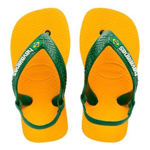 Chinelo Amarelo Pop/Amazônia New Baby Brasil Logo Havaianas Kids e Baby n° 17/18