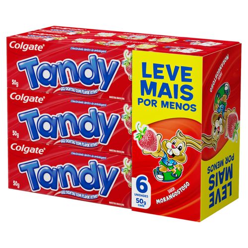 gel dental infantil com flúor morangostoso colgate tandy caixa 6 unidades 50g cada leve mais pague menos