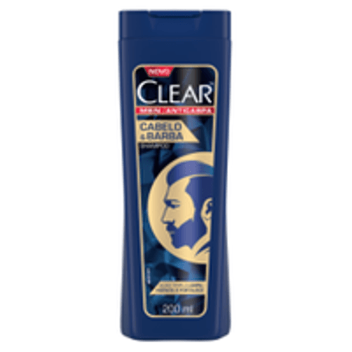 Shampoo Anticaspa Clear Men Cabelo & Barba Frasco 200ml