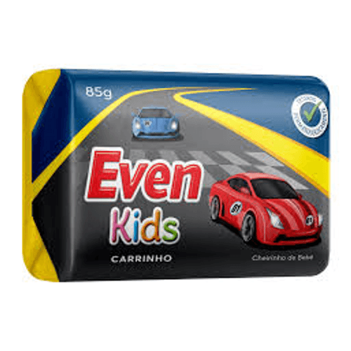Sabonete Barra Cheirinho de Bebê Carrinho Even Kids Envoltório 85g