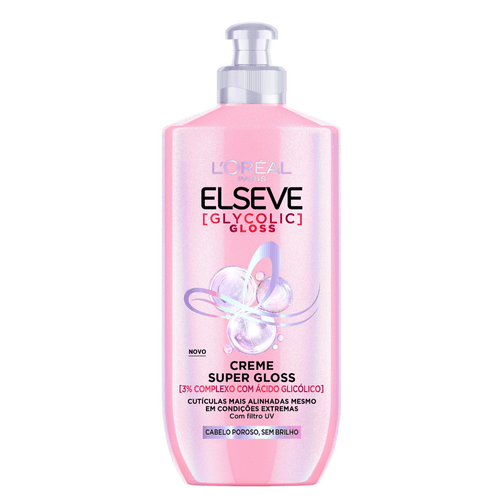 Creme para Pentear Super Gloss com Filtro UV L'oréal Paris Elseve Glycolic Gloss Frasco 250ml