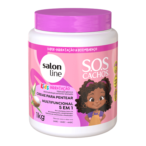 Creme para Pentear 5 em 1 SOS Cachos Kids Hidratação Salon Line 1 Kg&nbsp;<div><br></div>