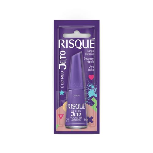 Esmalte Cremoso Fica, Vai Ter Arco-Íris Risqué É do Meu Jeito Blister 8ml