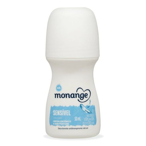 Desodorante Monange Sensível Sem Perfume Roll-On Antitranspirante Feminino 50ml