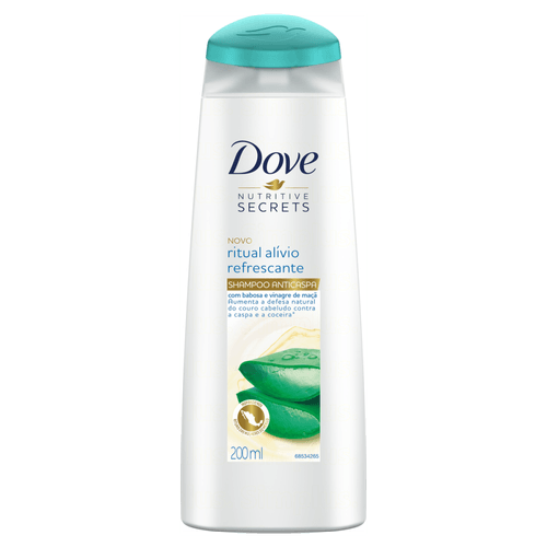 Shampoo Anticaspa com Babosa e Vinagre de Maçã Dove Nutritive Secrets Ritual Alívio Refrescante Frasco 200ml