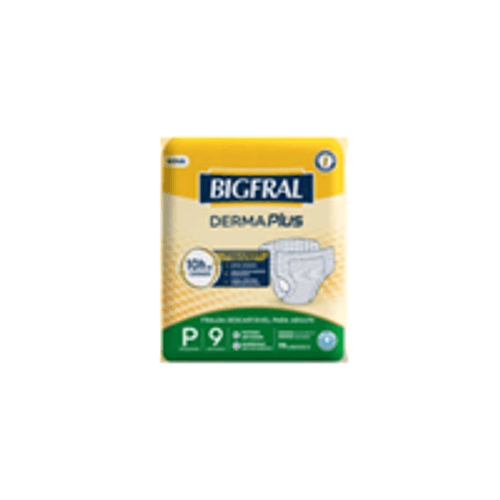 Fralda Descartável Adulto Bigfral Derma Plus P 30 a 40kg Pacote 9 Unidades