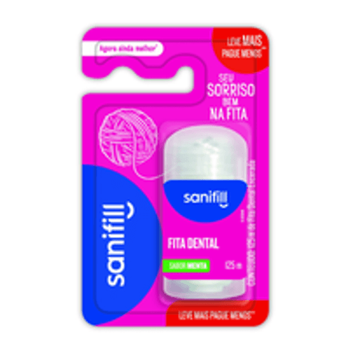 Fita Dental Sanifill Sabor Menta 125 metros – Leve Mais, Pague Menos