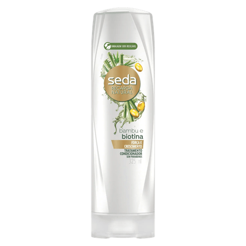 Tratamento Condicionador Força e Crescimento Seda Joias da Natureza Bambu e Biotina Frasco 325ml
