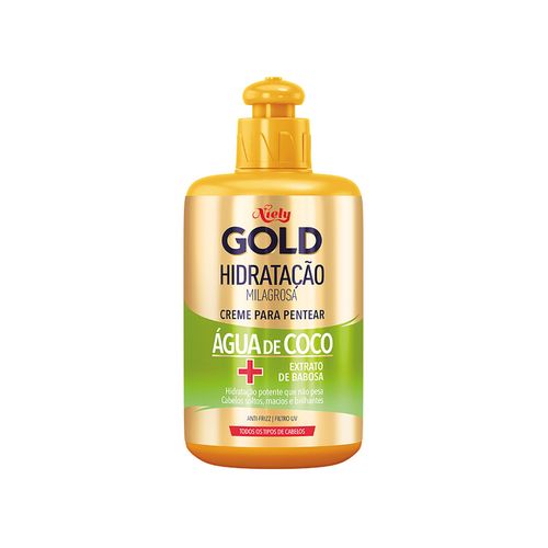 Creme De Pentear Niely Gold Água Coco+Babosa Frasco 250g