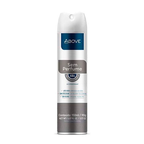 Antitranspirante Aerossol Invisible sem Perfume 48h Above 150ml Spray