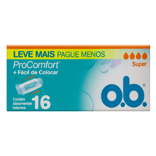 Absorvente Interno  O.B Pro Comfort Super 16 Unidades Embalagem Leve Mais Pague Menos