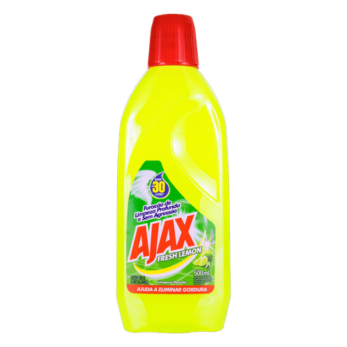 Limpador Limpeza Pesada Detergente de Uso Geral Fresh Lemon Ajax Frasco 500ml