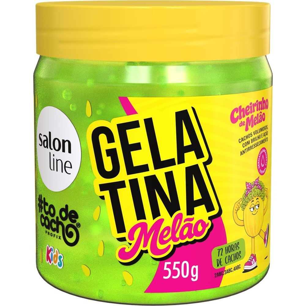 Gelatina Antifrizz Melão Salon Line #To de Cacho Kids Pote 550g