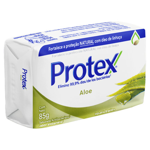 Sabonete em Barra Antibacteriano com Óleo de Linhaça Aloe Protex Envoltório 85g