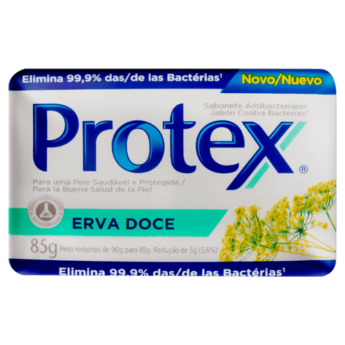 Sabonete em Barra Antibacteriano Erva-Doce Protex Envoltório 85g