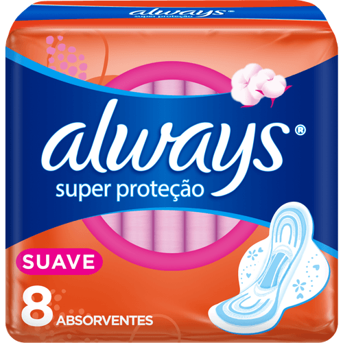 Absorvente com Abas Suave Always P Pacote 8 Unidades