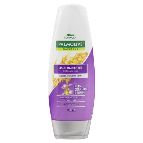 Condicionador Proteína de Trigo com Kera Ceramide Serum Palmolive Naturals Lisos Radiantes Frasco 350ml
