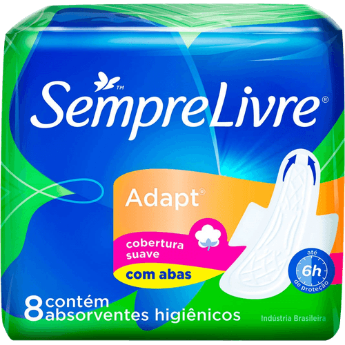 Absorvente com Abas Suave Sempre Livre Adapt Pacote 8 Unidades