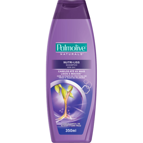 Shampoo Proteína de Trigo com Kera Ceramide Serum Palmolive Naturals Lisos Radiantes Frasco 350ml