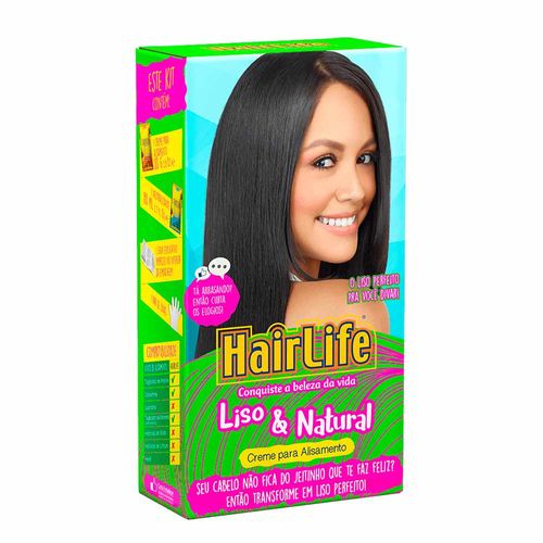 Alisante Creme Hairlife Liso &amp; Natural Caixa 80g