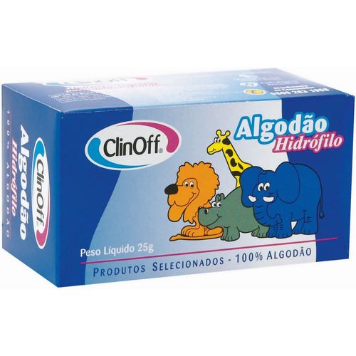 Algodão Clin Off Hidrófilo Rolo Caixa 25 g