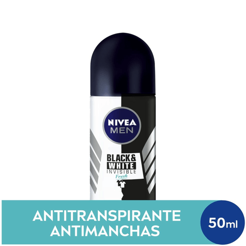 NIVEA MEN Desodorante Antitranspirante Roll On Invisible Black & White Fresh 50ml