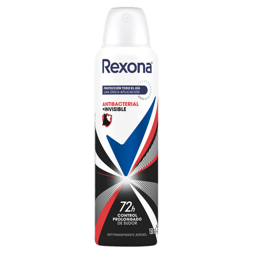 Antitranspirante Aerossol Antibacterial e Invisible 72h Rexona 150ml Spray