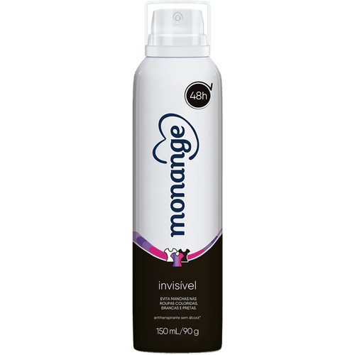 Desodorante Aerossol Antitranspirante Monange Feminino Invisível 150ml