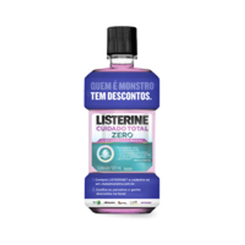 Enxaguante Bucal Antisséptico Zero Álcool Menta Fresca Listerine Cuidado Total Frasco 500ml
