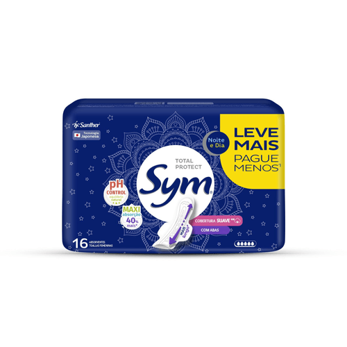 Absorvente Sym Noite & Dia Suave Com Abas 16 unidades