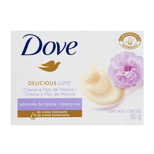 Sabonete em Barra Creme e Flor de Peônia Dove Delicious Care Caixa 90g