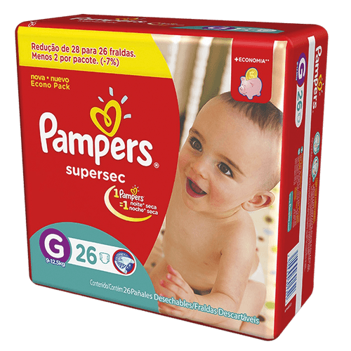 Fralda Descartável Infantil Pampers Supersec P até 7,5kg Pacote 34 Unidades